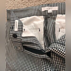 LOFT Black and White Checkered Riveira Slim Pant